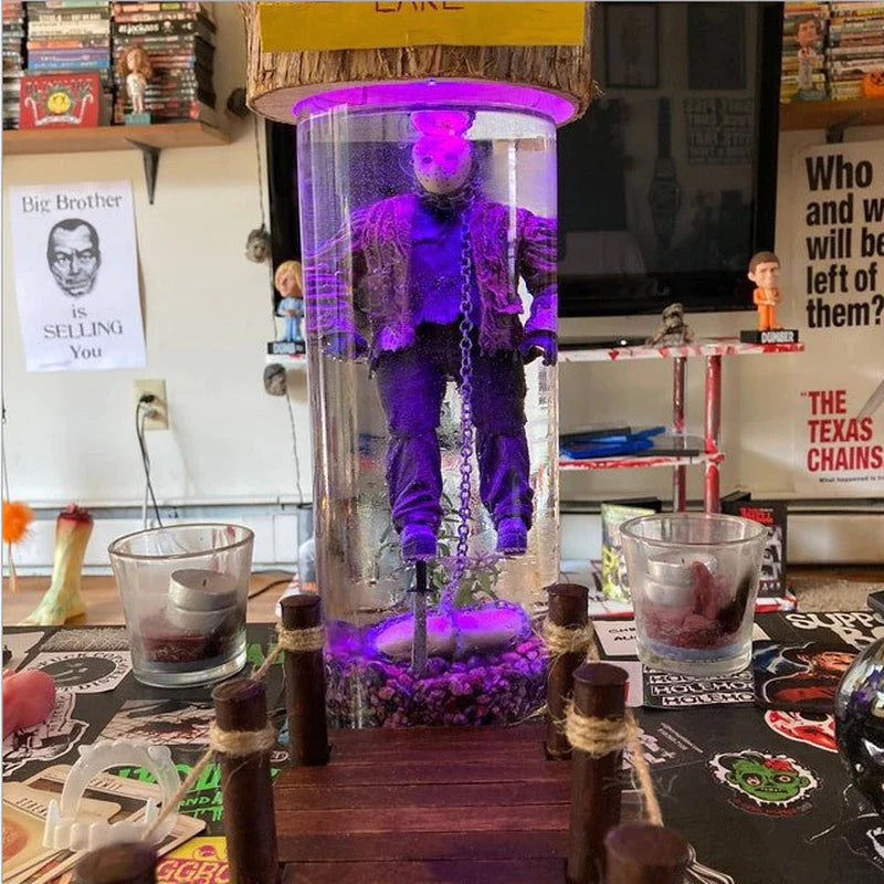 Jason Voorhees Collector Water Lamp Friday the 13Th Part 6 Jason Lives Horror Figurine Night Light Halloween Souvenir Home Decor