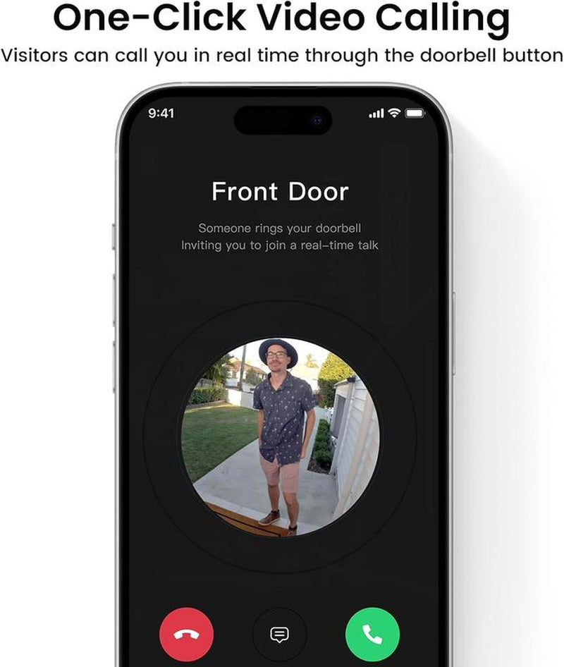 AOSU Doorbell Camera Wireless - Head-To-Toe View, Intelligent Package Detection, 2.4G Wi-Fi Video Doorbell with Chime, No Monthly Fees, Smart Human Detection, Works with Alexa and Google Assistant