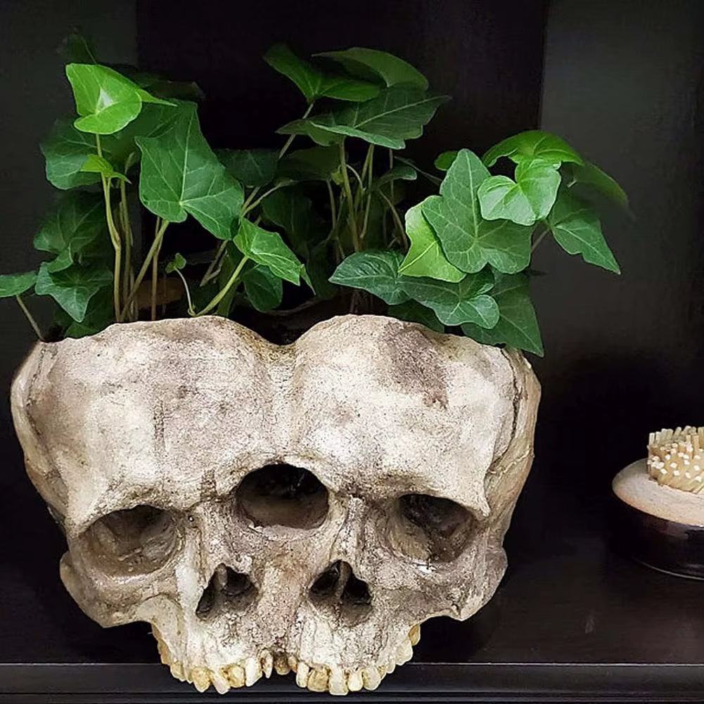 Creative Flowerpot Hand Carved Skull Flower Pot Bowl Home Garden Halloween Decoration Drop Shipping Courtyard Decoration