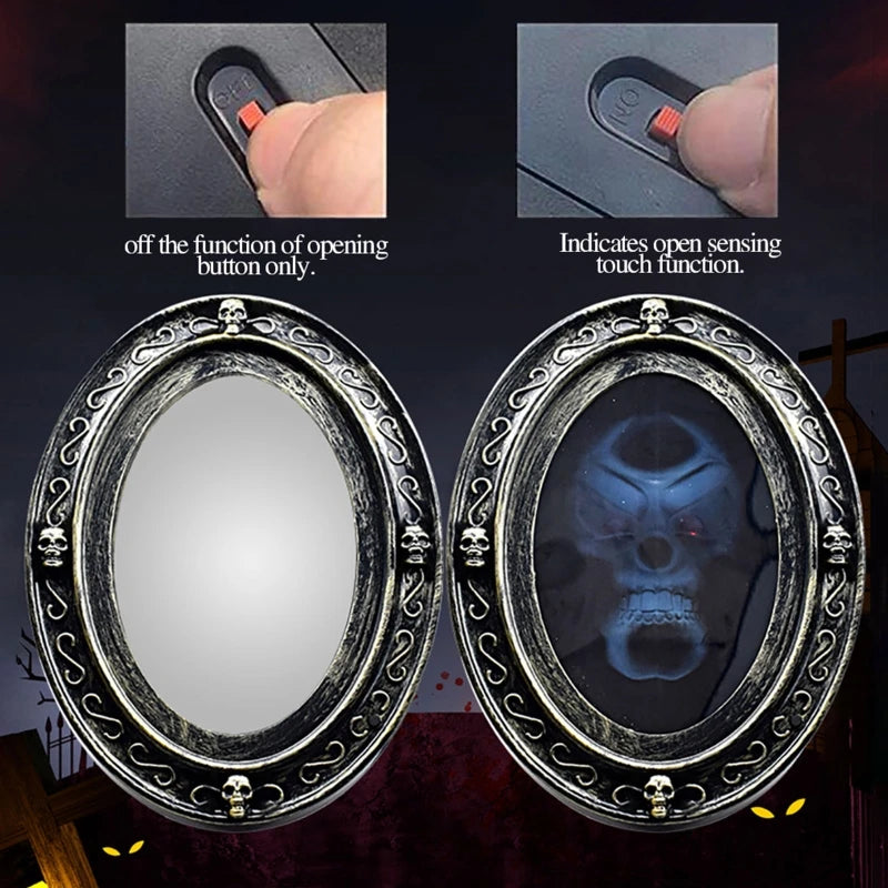 2020 Magic Haunted Mirror Motion Activated Scary Mirror for Halloween Display Prop Decorations Horror Toys