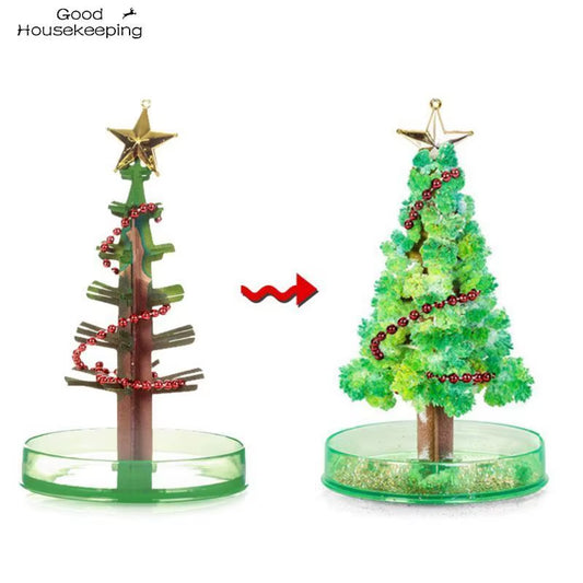 3 Types 14Cm Magic Growing Christmas Tree DIY Fun Xmas Gift Toy for Adults Kids Home Festival Party Decor Props Mini Tree