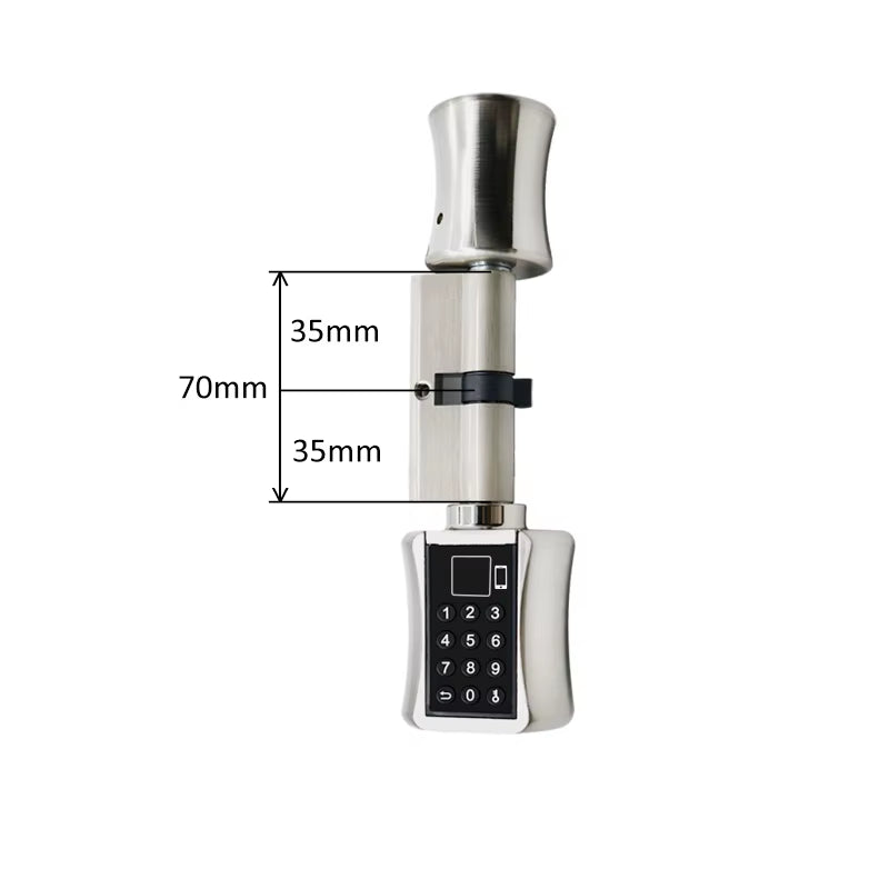 Tuya APP Fingerprint Bluetooth Cylinder Lock Biometric Electronic Smart Door Lock Digital Keypad Code Keyless Lock