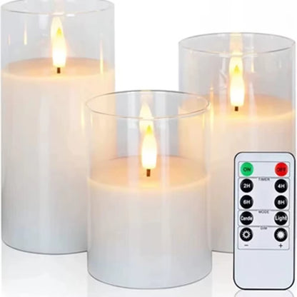 LED Lights for Home Electronic Candle LED Candle Decoration Glass Candle Full Set Remote Control Timer for Christmas Wedding