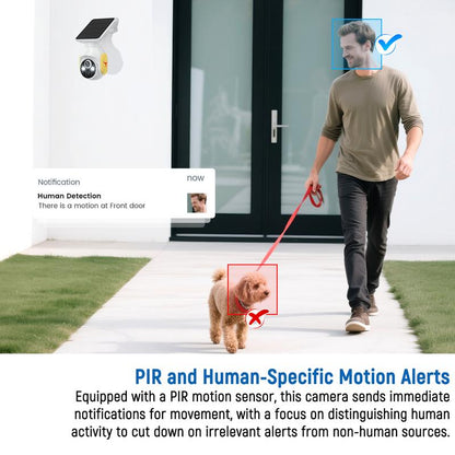 4G LTE Cellular Security Camera with Solar Panel, 1080P HD, AI Motion Detection, Pan Tilt, 2-Way Talk, Night Vision, SIM Card Included, Works with Verizon/At&T/T-Mobile, No Wifi Needed, IP65