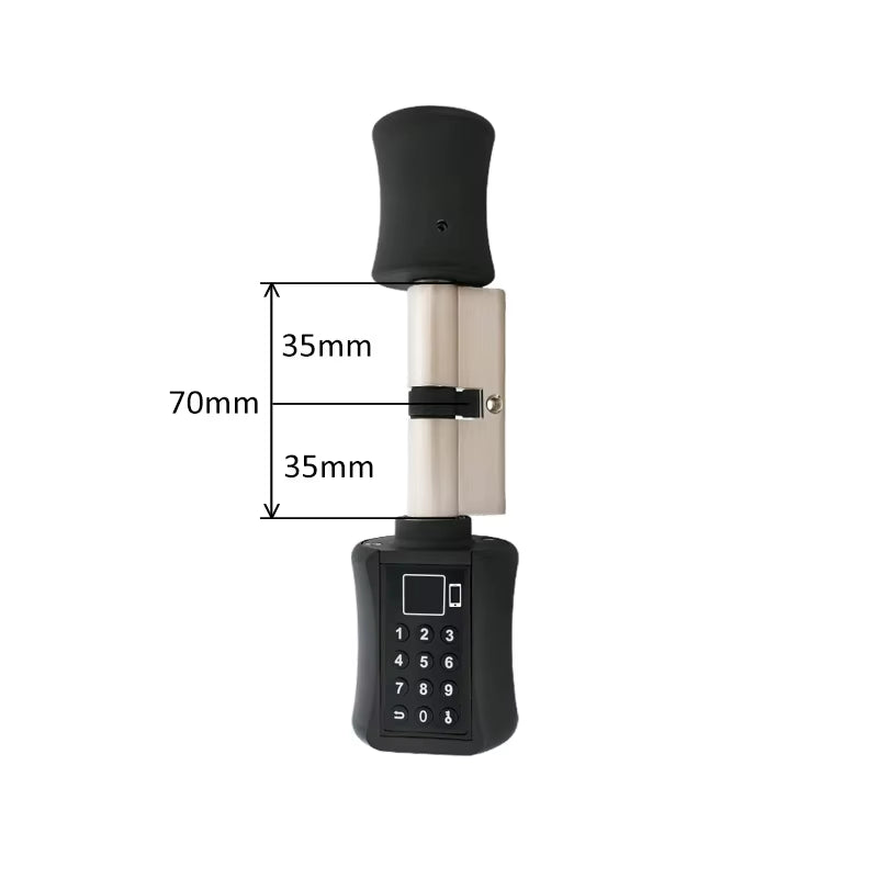 Tuya APP Fingerprint Bluetooth Cylinder Lock Biometric Electronic Smart Door Lock Digital Keypad Code Keyless Lock