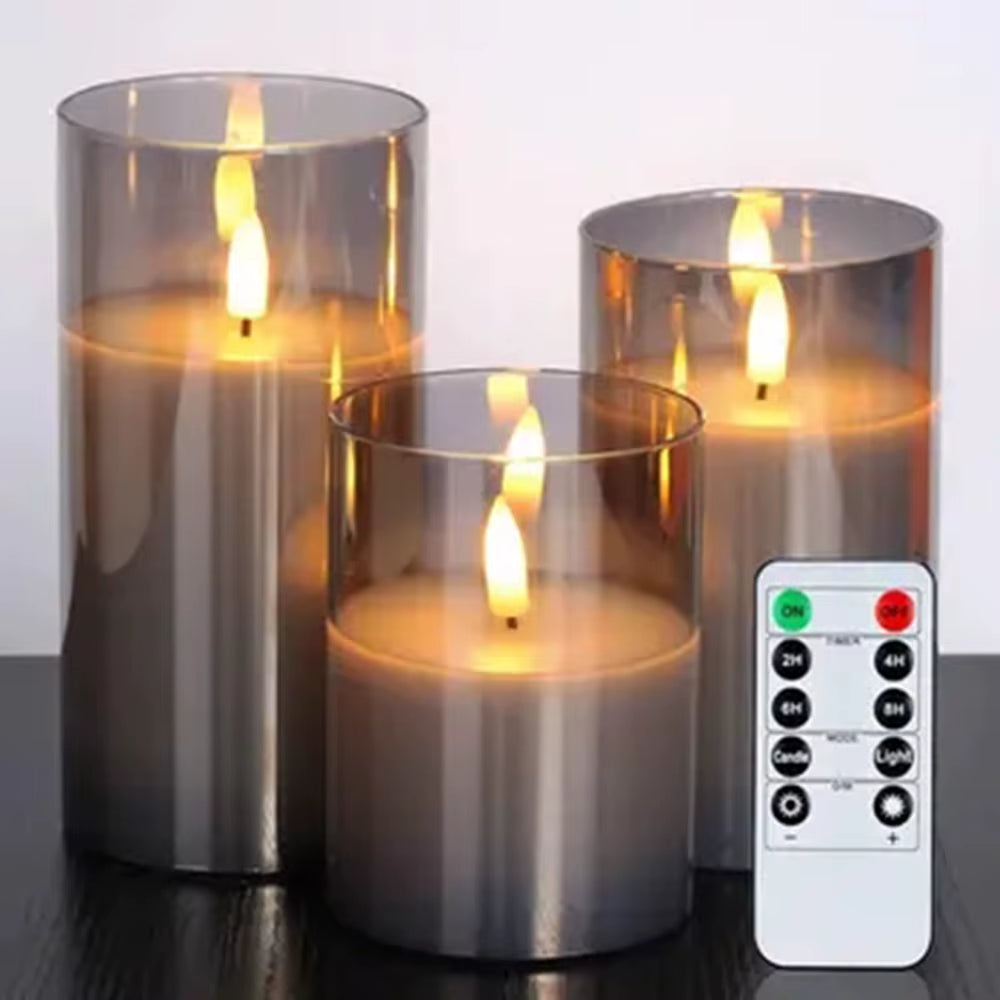 LED Lights for Home Electronic Candle LED Candle Decoration Glass Candle Full Set Remote Control Timer for Christmas Wedding