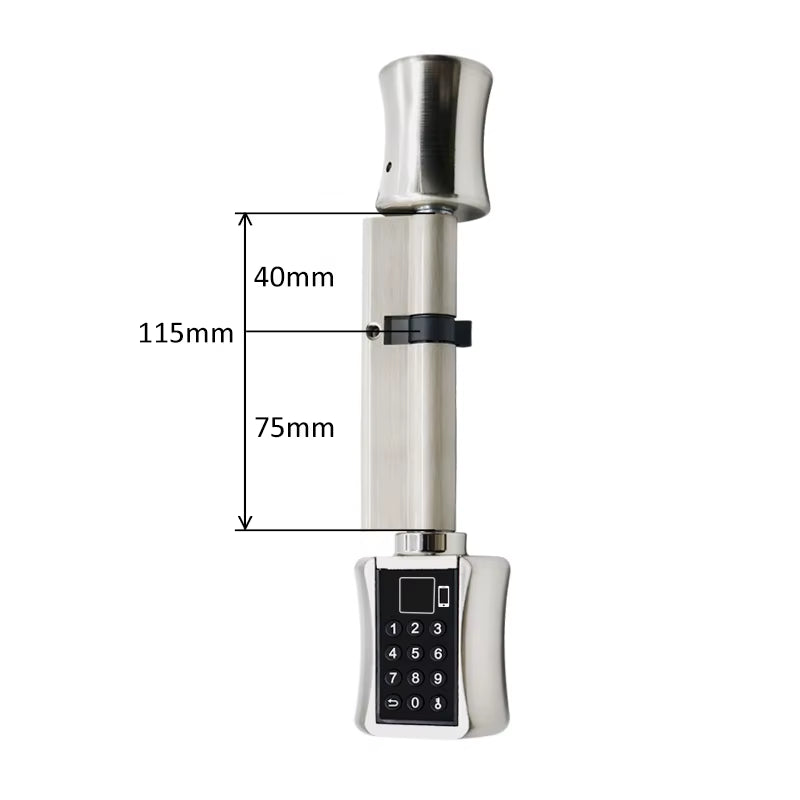 Tuya APP Fingerprint Bluetooth Cylinder Lock Biometric Electronic Smart Door Lock Digital Keypad Code Keyless Lock