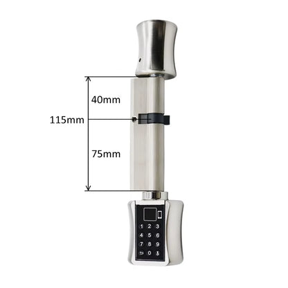 Tuya APP Fingerprint Bluetooth Cylinder Lock Biometric Electronic Smart Door Lock Digital Keypad Code Keyless Lock