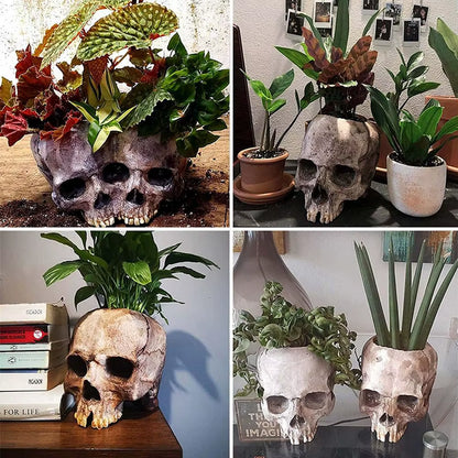 Creative Flowerpot Hand Carved Skull Flower Pot Bowl Home Garden Halloween Decoration Drop Shipping Courtyard Decoration