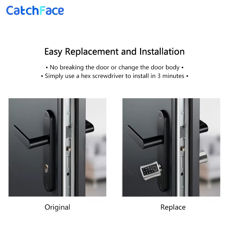 Tuya APP Fingerprint Bluetooth Cylinder Lock Biometric Electronic Smart Door Lock Digital Keypad Code Keyless Lock
