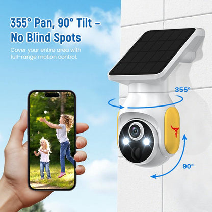 4G LTE Cellular Security Camera with Solar Panel, 1080P HD, AI Motion Detection, Pan Tilt, 2-Way Talk, Night Vision, SIM Card Included, Works with Verizon/At&T/T-Mobile, No Wifi Needed, IP65