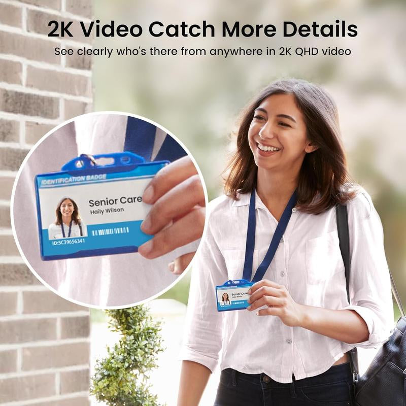 AOSU Doorbell Camera Wireless - Head-To-Toe View, Intelligent Package Detection, 2.4G Wi-Fi Video Doorbell with Chime, No Monthly Fees, Smart Human Detection, Works with Alexa and Google Assistant