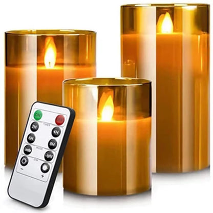 LED Lights for Home Electronic Candle LED Candle Decoration Glass Candle Full Set Remote Control Timer for Christmas Wedding